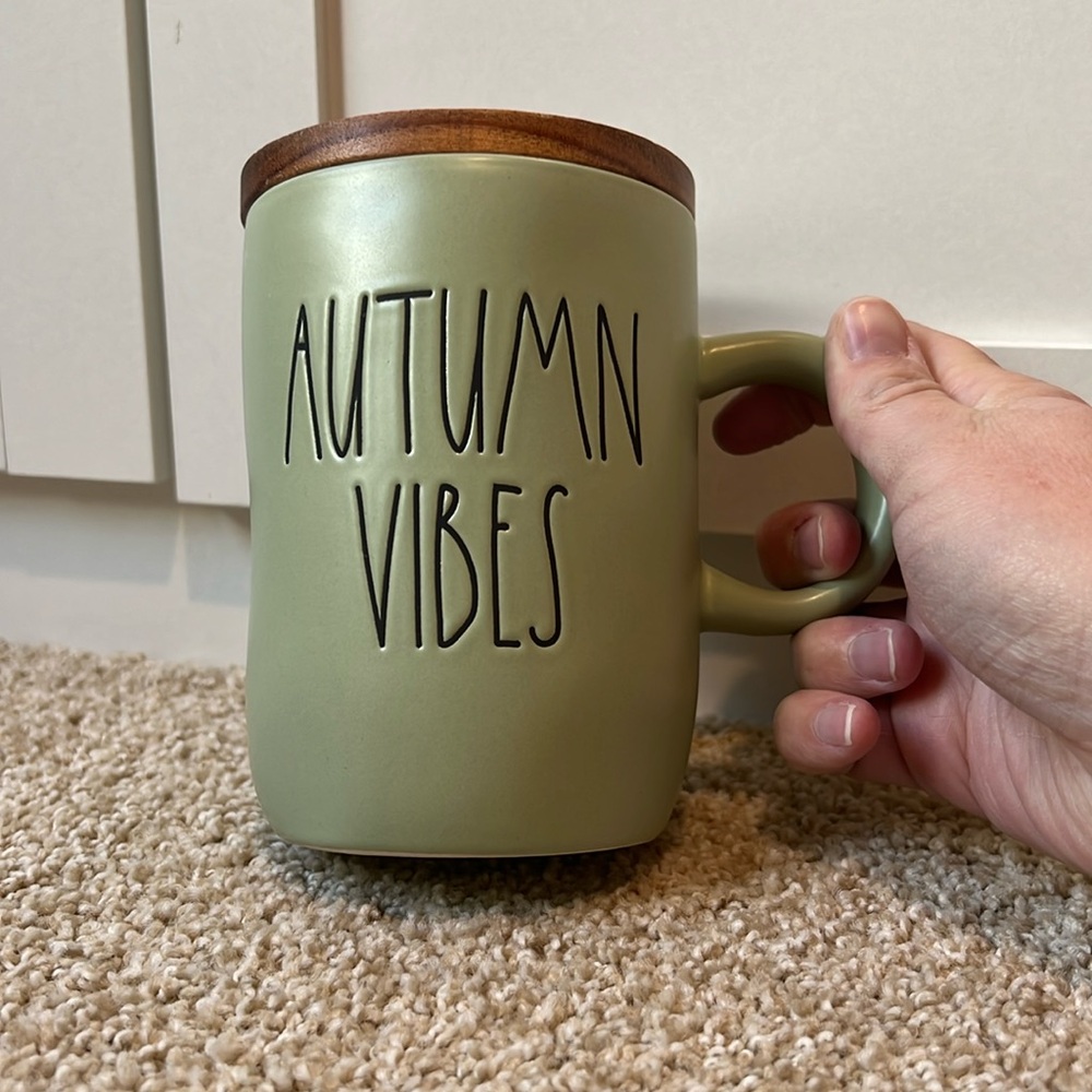 Rae dunn autumn vibes wooden coaster topper mug